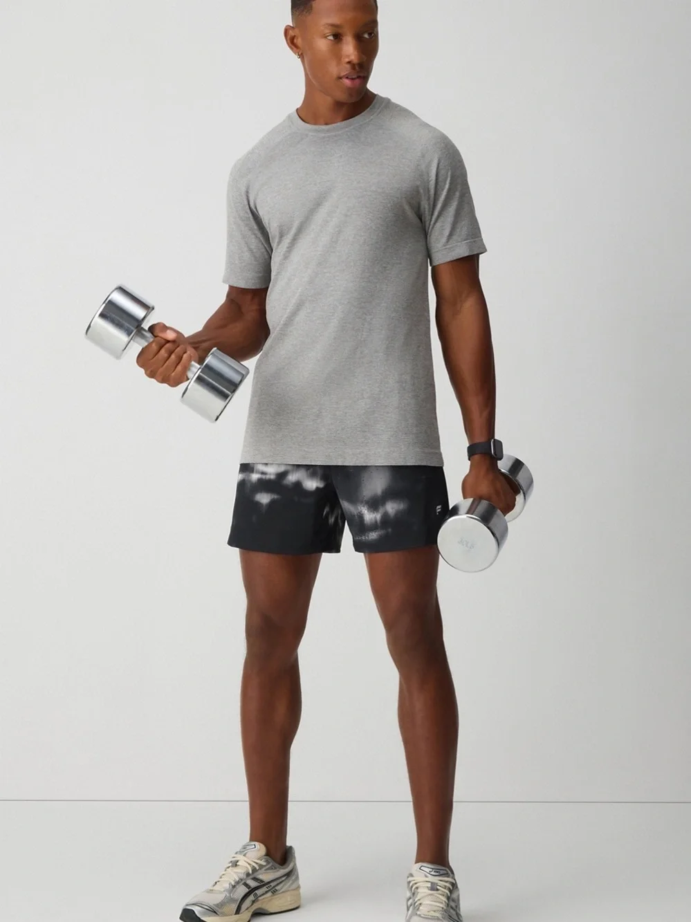 Fabletics Black and White Tie-Dye Men's Athletic Shorts